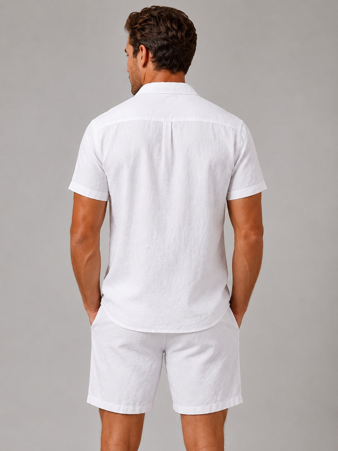Arturo | Conjunto de Lino Hombre Camisa Manga Corta y Pantalón Corto