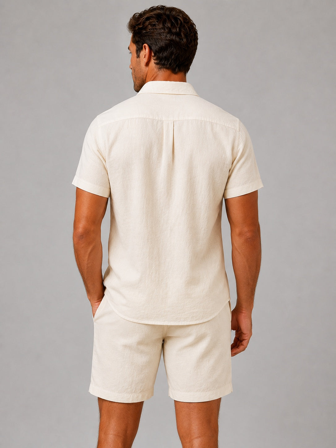 Arturo | Conjunto de Lino Hombre Camisa Manga Corta y Pantalón Corto