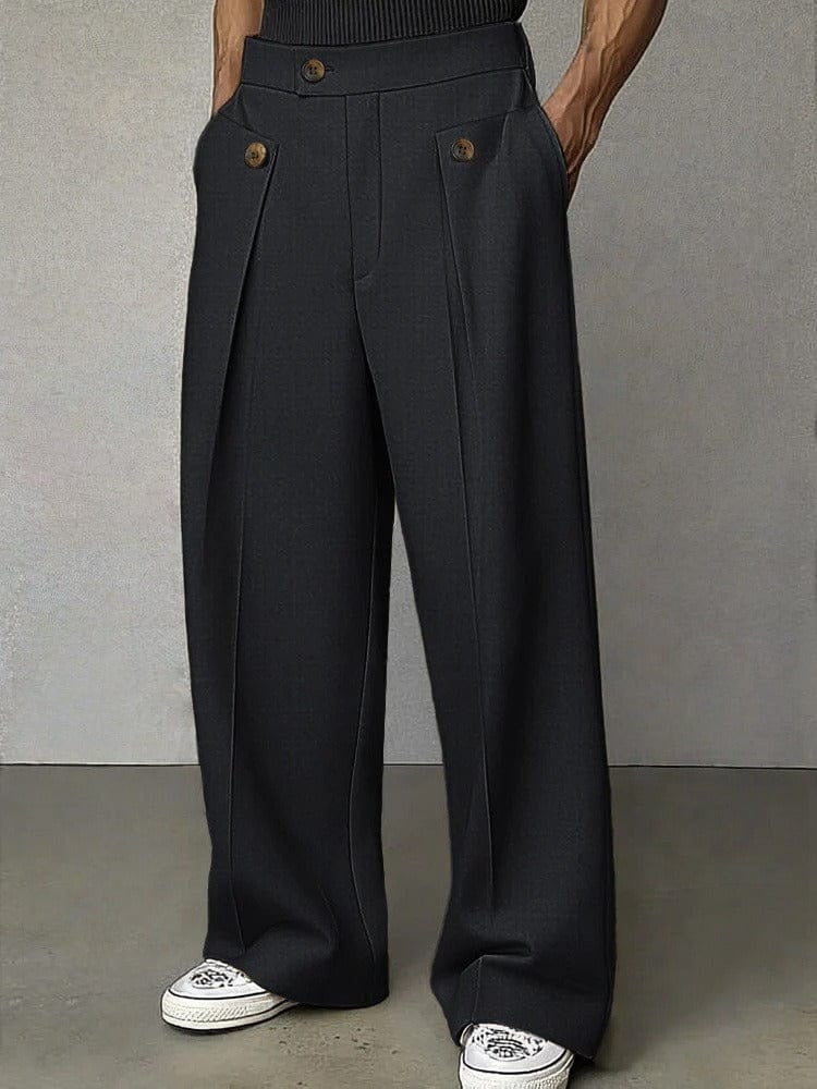 Arturo | Pantalón de Pinzas Pierna Ancha Hombre Bolsillos Laterales