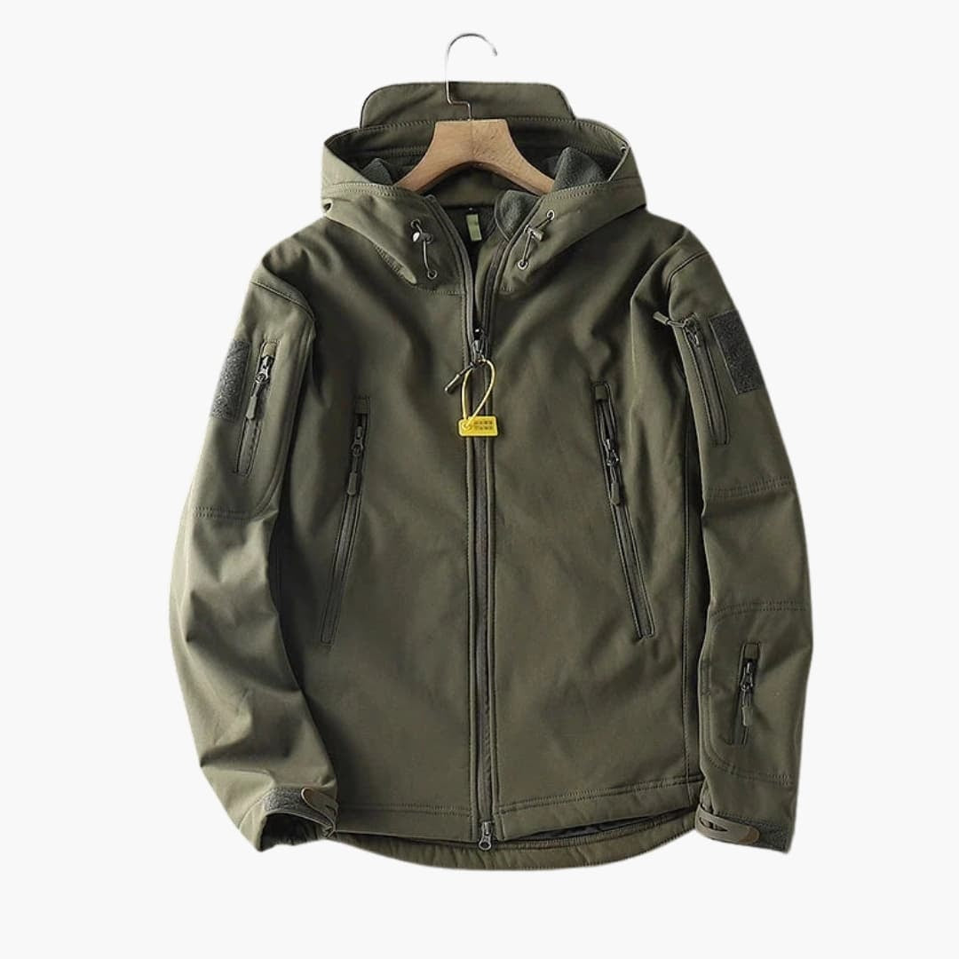 Asier | Chaqueta Softshell Hombre con Capucha Táctica Multipocket