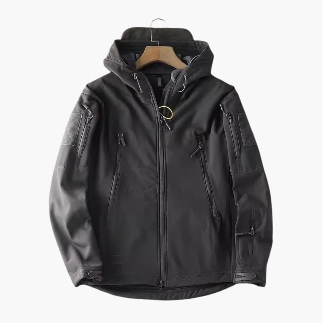 Asier | Chaqueta Softshell Hombre con Capucha Táctica Multipocket