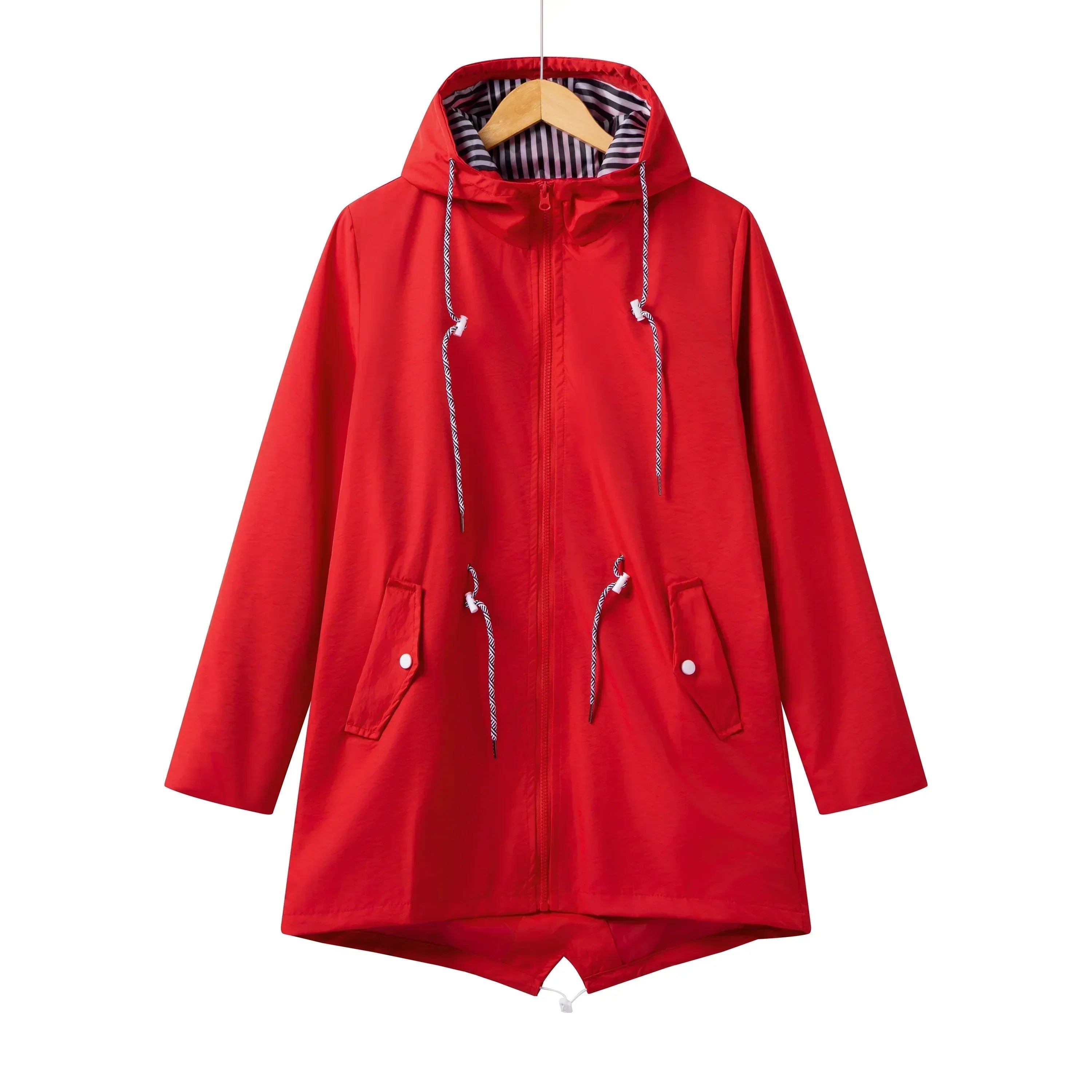 Beatriz | Chubasquero Impermeable Mujer con Capucha Cordón Ajustable