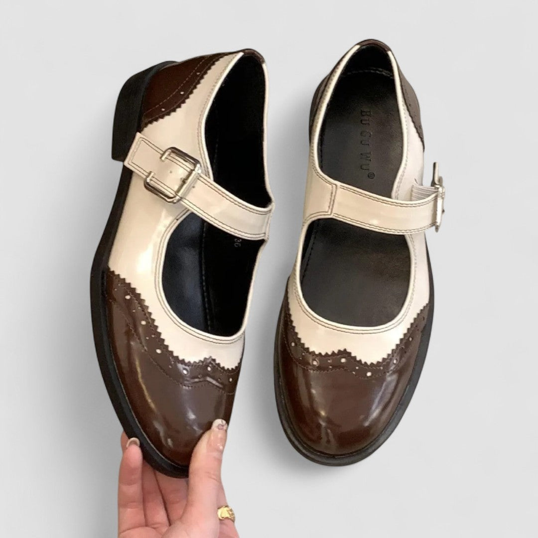 Beatriz | Mary Jane Shoes Mujer Charol Brogue Tacón Bajo
