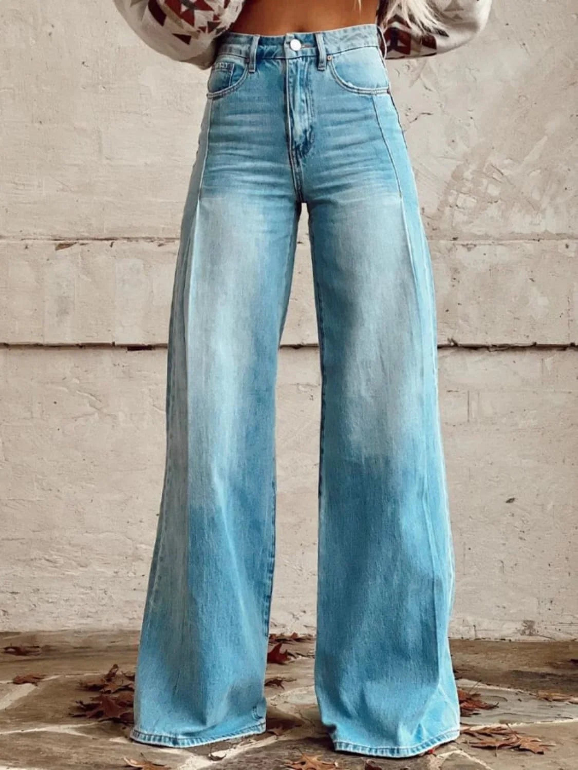 Beatriz | Pantalón de Pierna Ancha Estampado Mujer Cintura Alta
