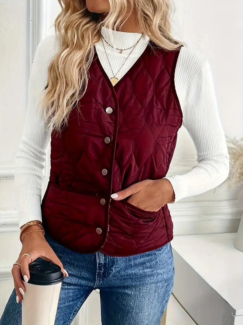 Berta | Chaleco Acolchado Mujer Forro Sherpa Reversible