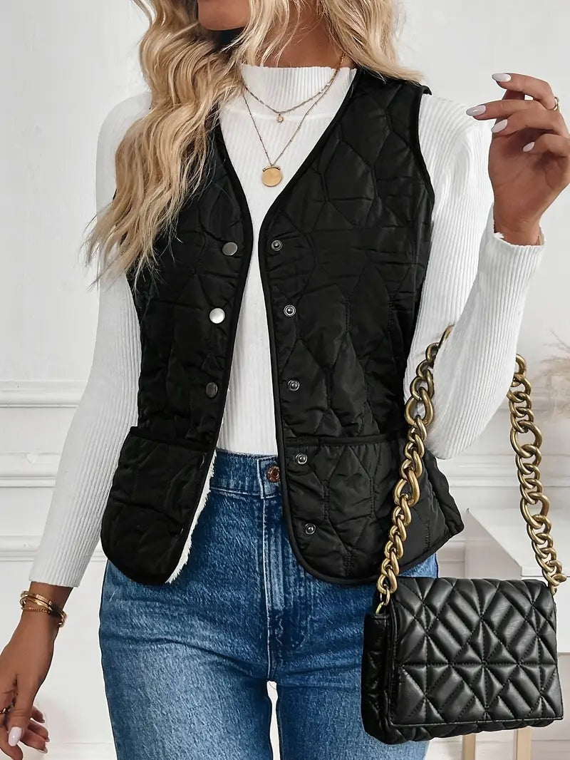 Berta | Chaleco Acolchado Mujer Forro Sherpa Reversible
