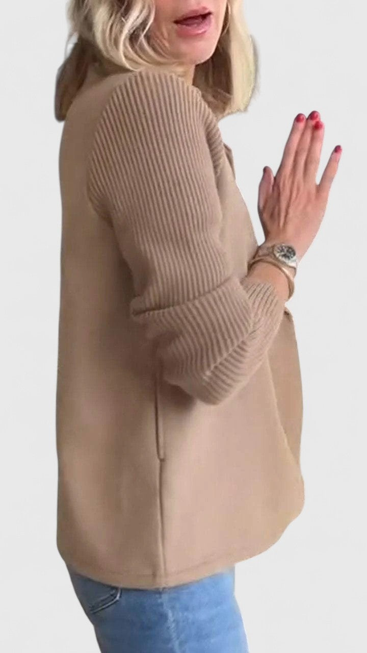 Berta | Chaqueta Americana de Paño Mujer Doble Botonadura Mangas Punto
