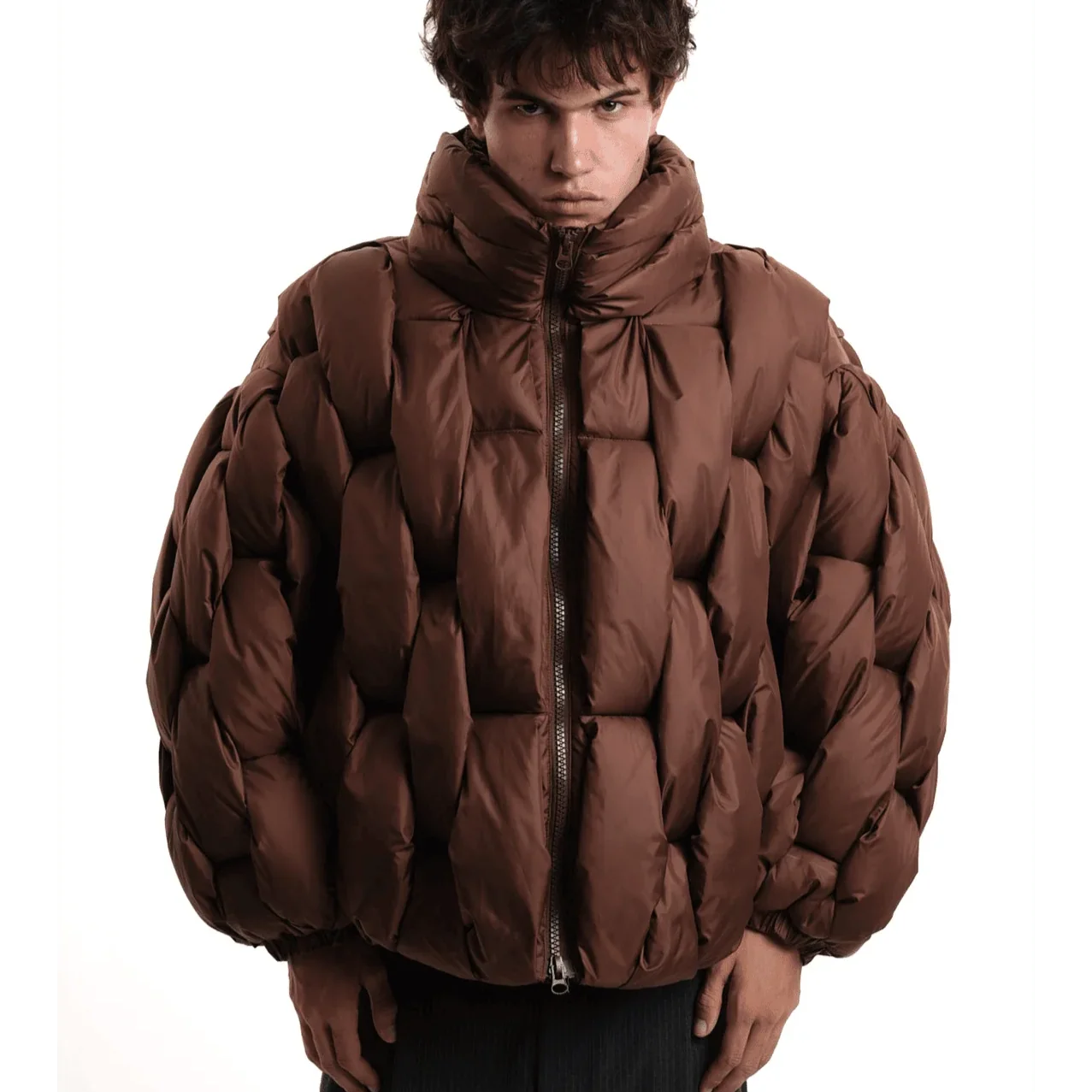 Berta | Chaqueta de Plumas Oversize Mujer Cuello Alto Cremallera