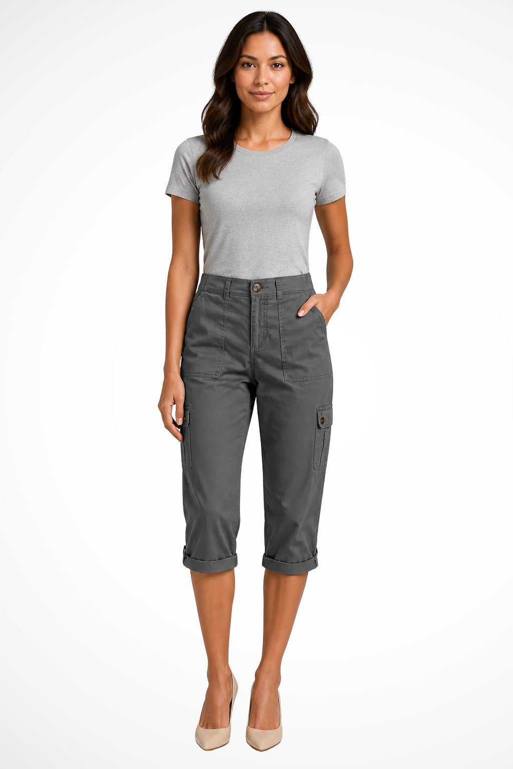 Berta | Pantalones Cargo Mujer Cortos Bolsillos Laterales