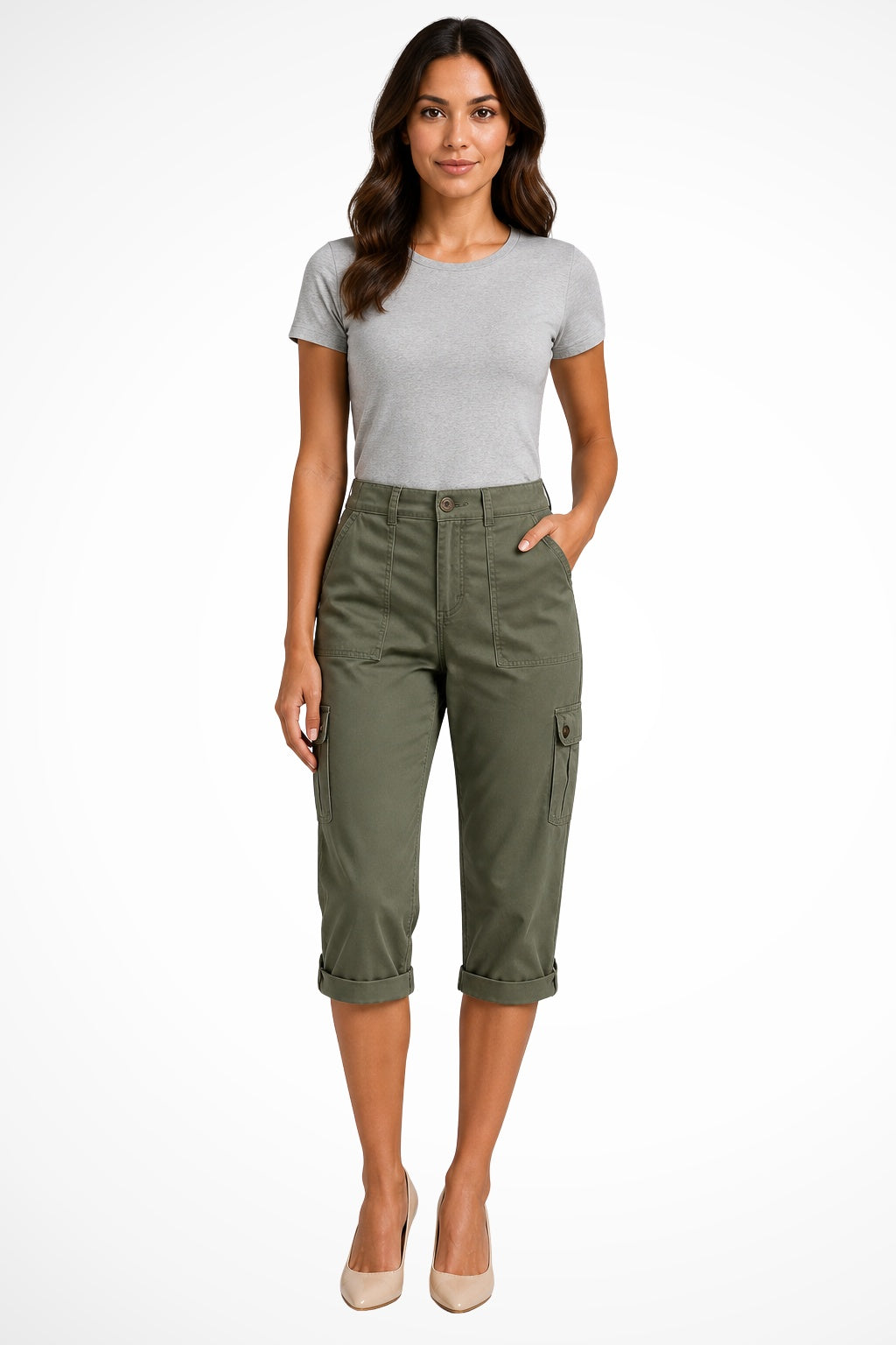 Berta | Pantalones Cargo Mujer Cortos Bolsillos Laterales