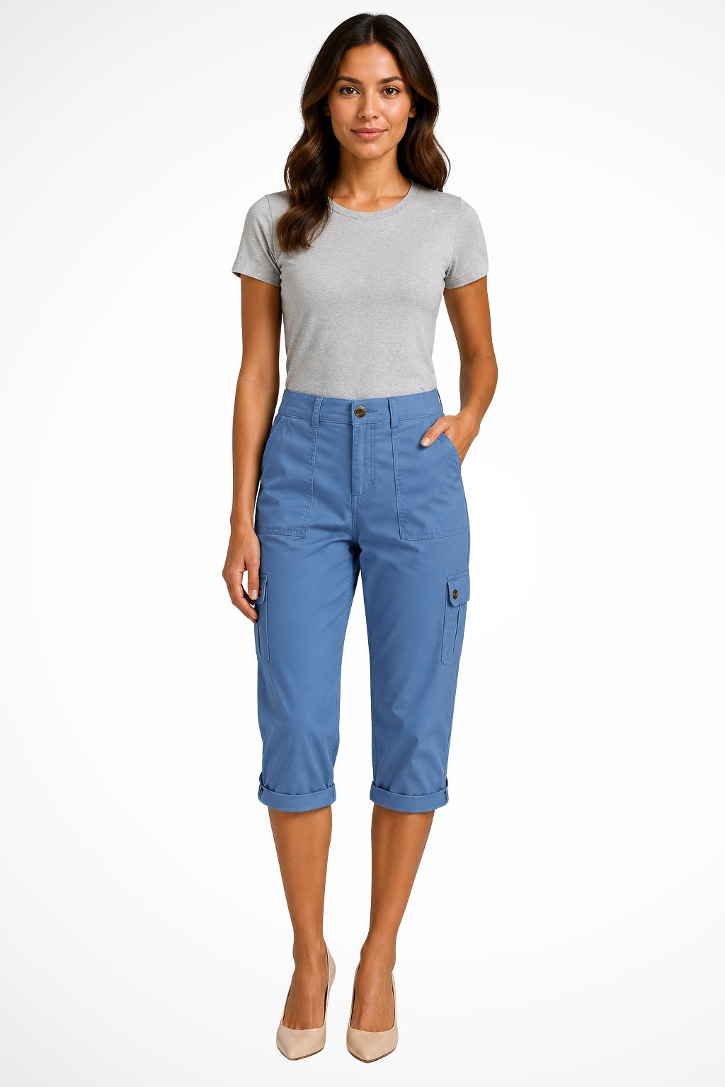 Berta | Pantalones Cargo Mujer Cortos Bolsillos Laterales