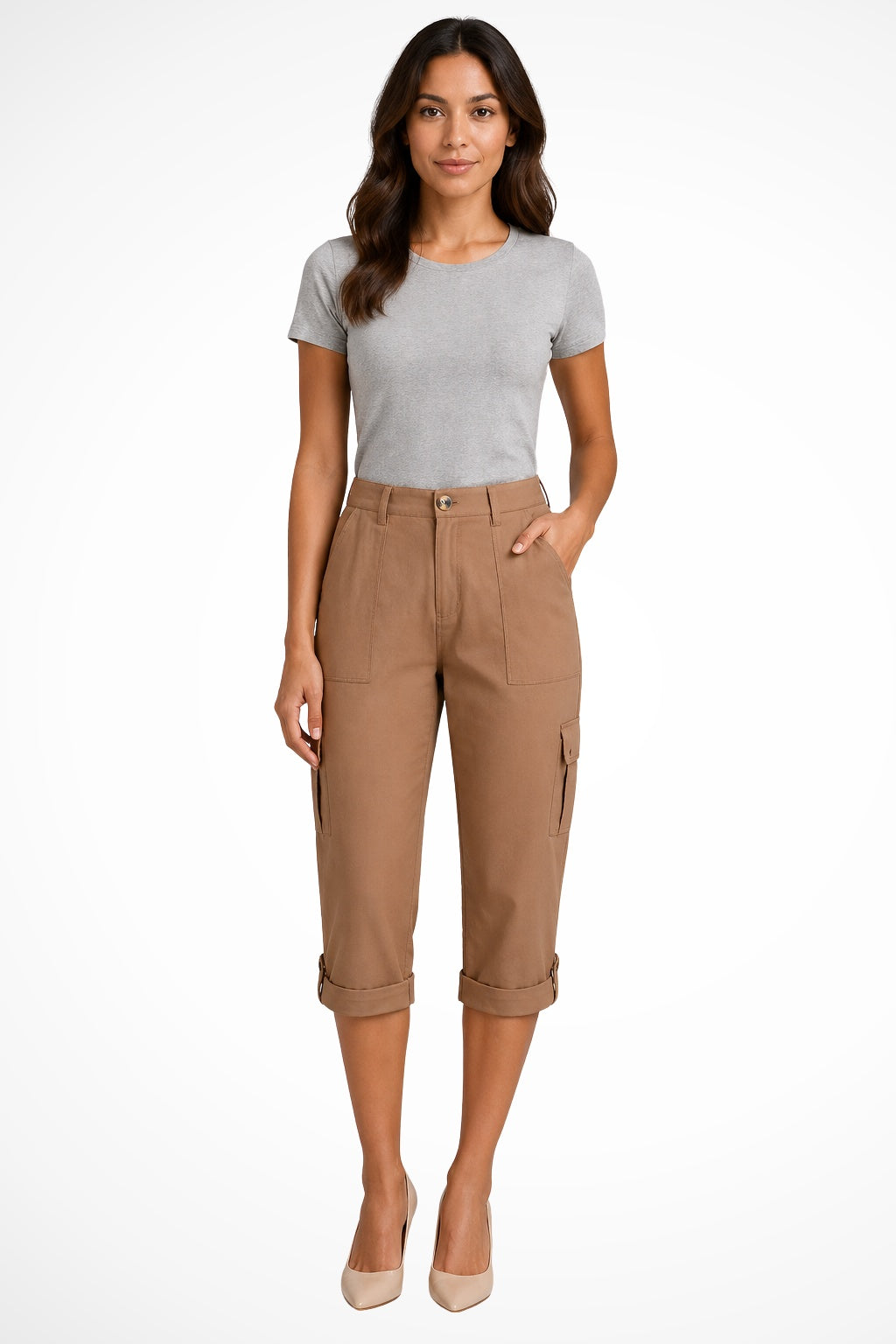 Berta | Pantalones Cargo Mujer Cortos Bolsillos Laterales