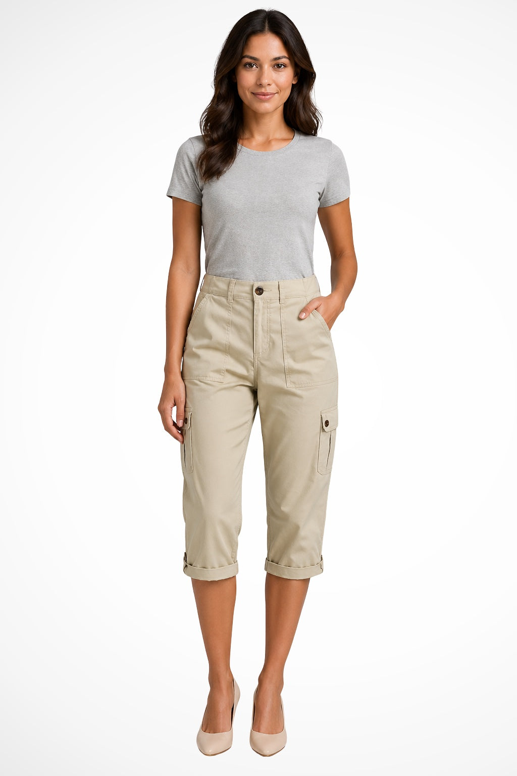 Berta | Pantalones Cargo Mujer Cortos Bolsillos Laterales