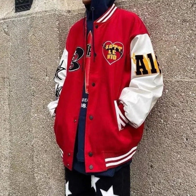 Biel | Varsity Jacket Hombre Bordado Oversize