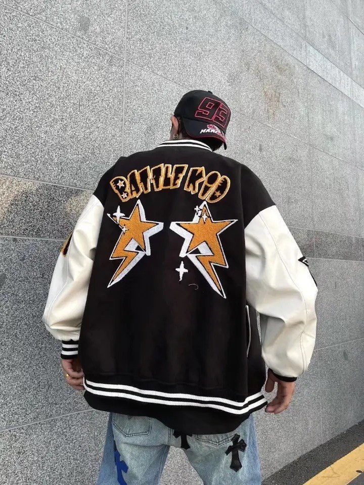 Biel | Varsity Jacket Hombre Bordado Oversize