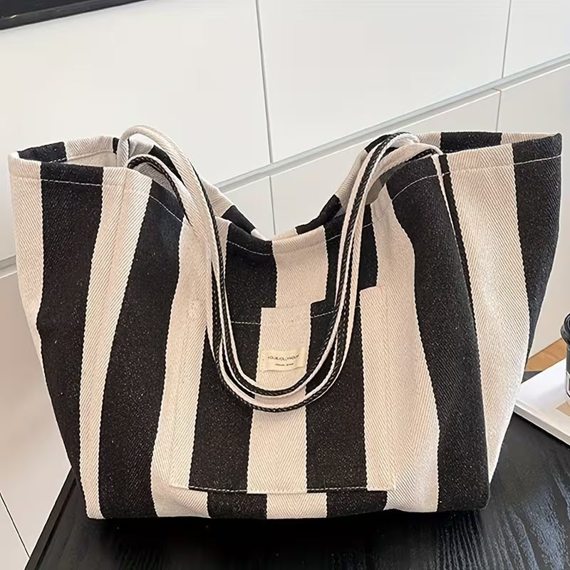 Bolso Shopper de Rayas Mujer Gran Capacidad