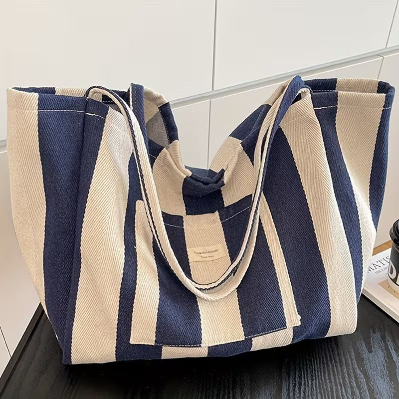 Bolso Shopper de Rayas Mujer Gran Capacidad