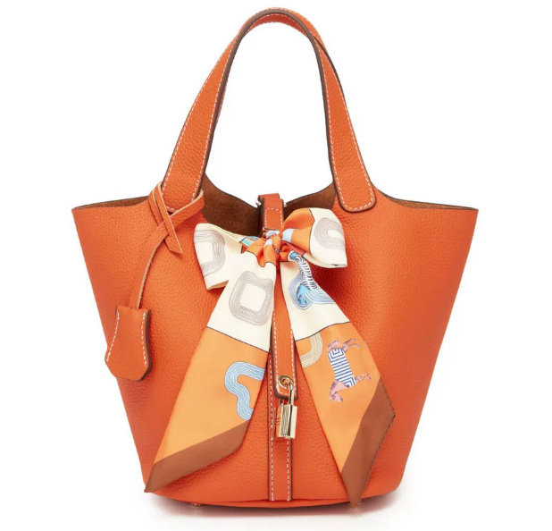 Bolso Tote con Pañuelo de Seda Mujer Tipo Shopper
