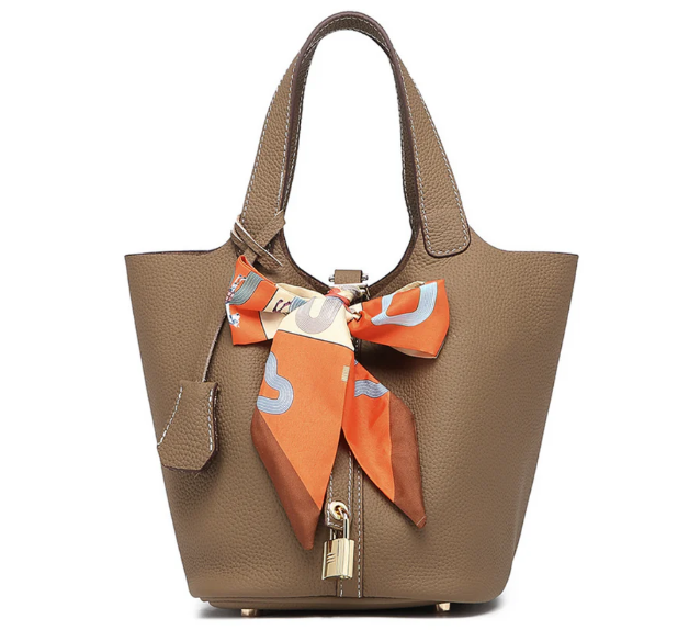 Bolso Tote con Pañuelo de Seda Mujer Tipo Shopper
