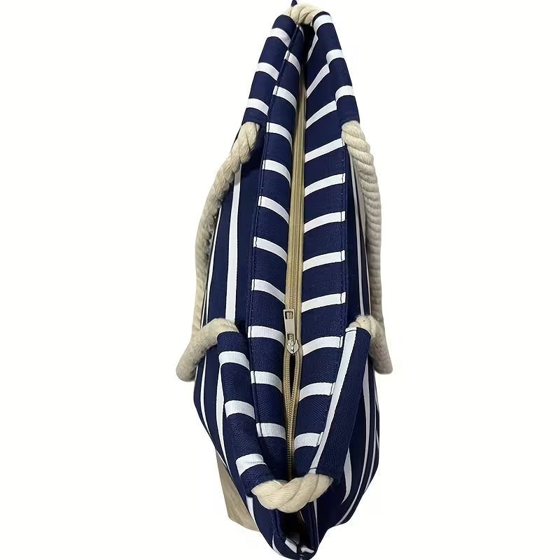Bolso Tote de Playa con Rayas Mujer Asas Cuerda