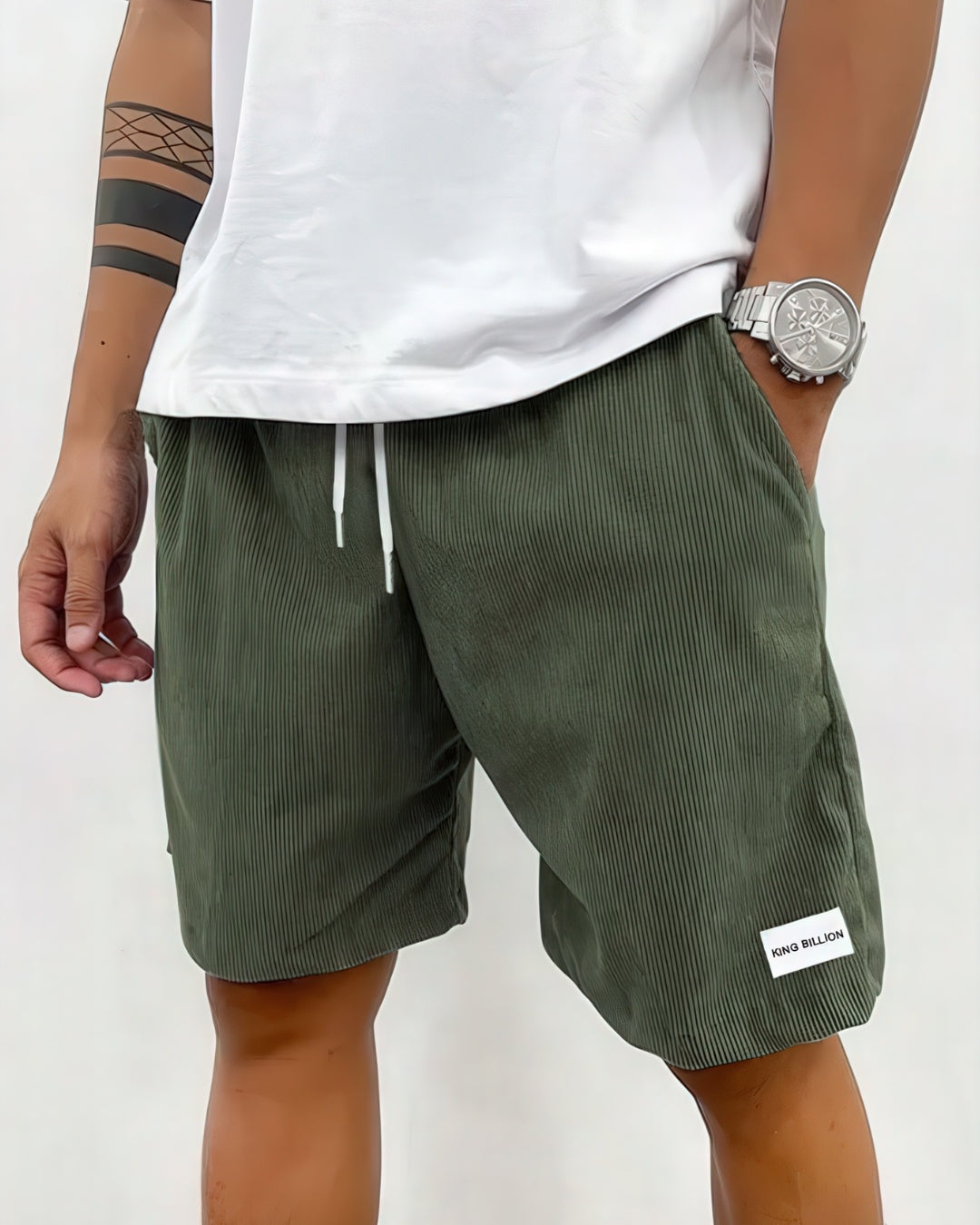 Bruno | Pantalones Cortos de Pana Casual Hombre Corte Suelto