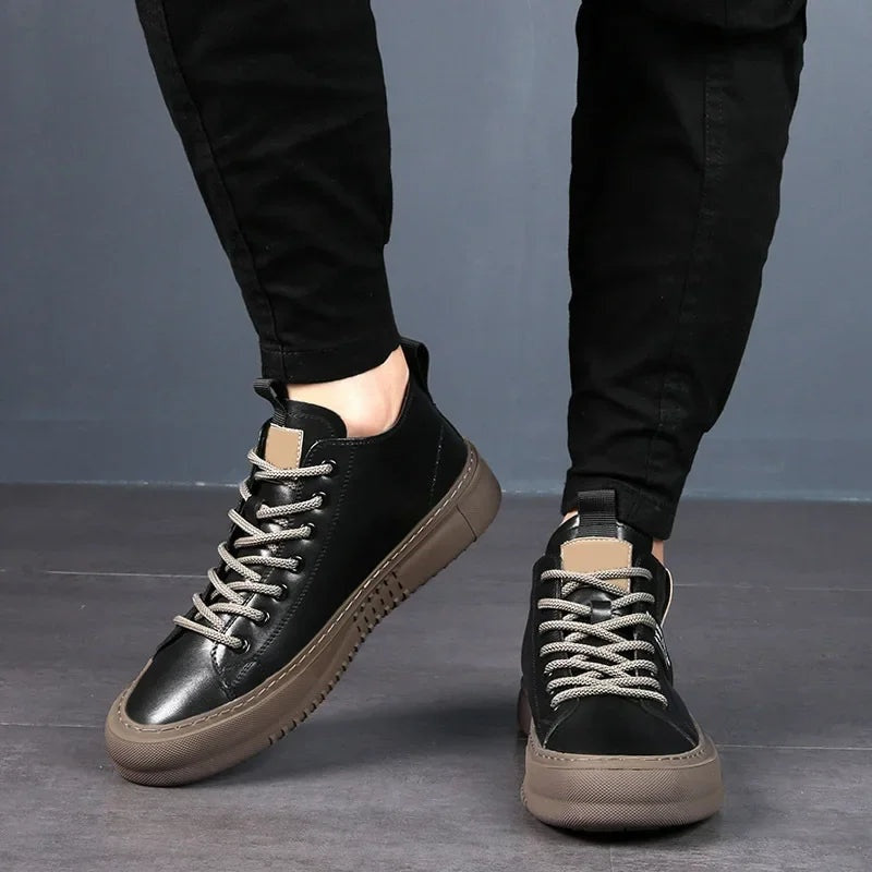 Bruno | Zapatillas Casual de Cuero Hombre Cordones
