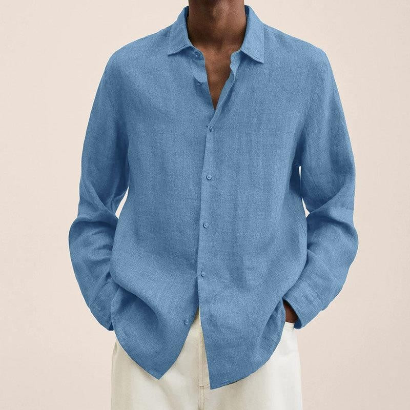 Camisa de Manga Larga Hombre Cuello Clásico