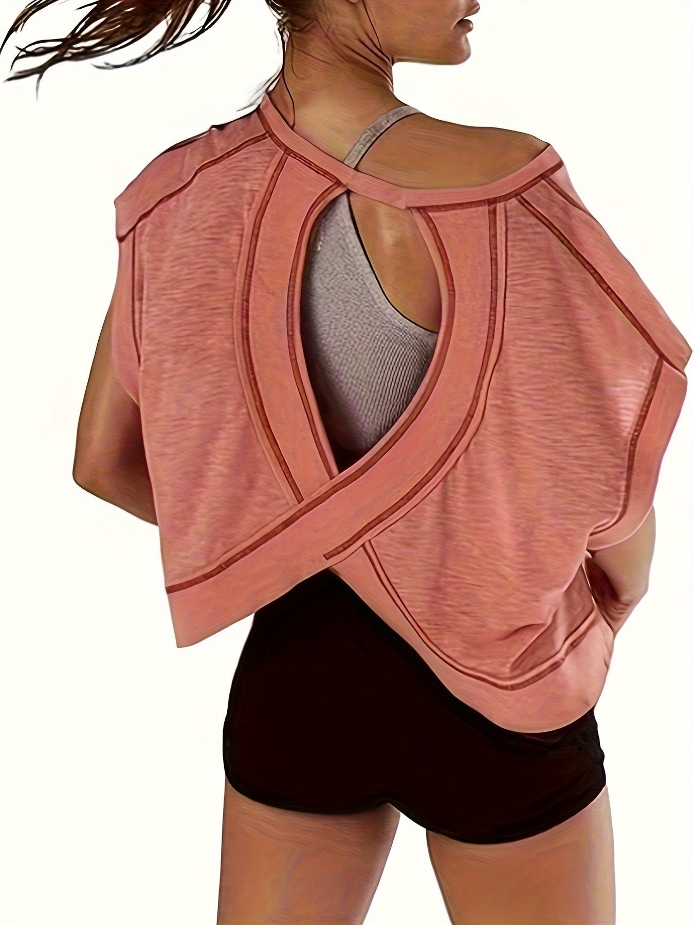 Camiseta Básica de Manga Larga Mujer Cuello Redondo