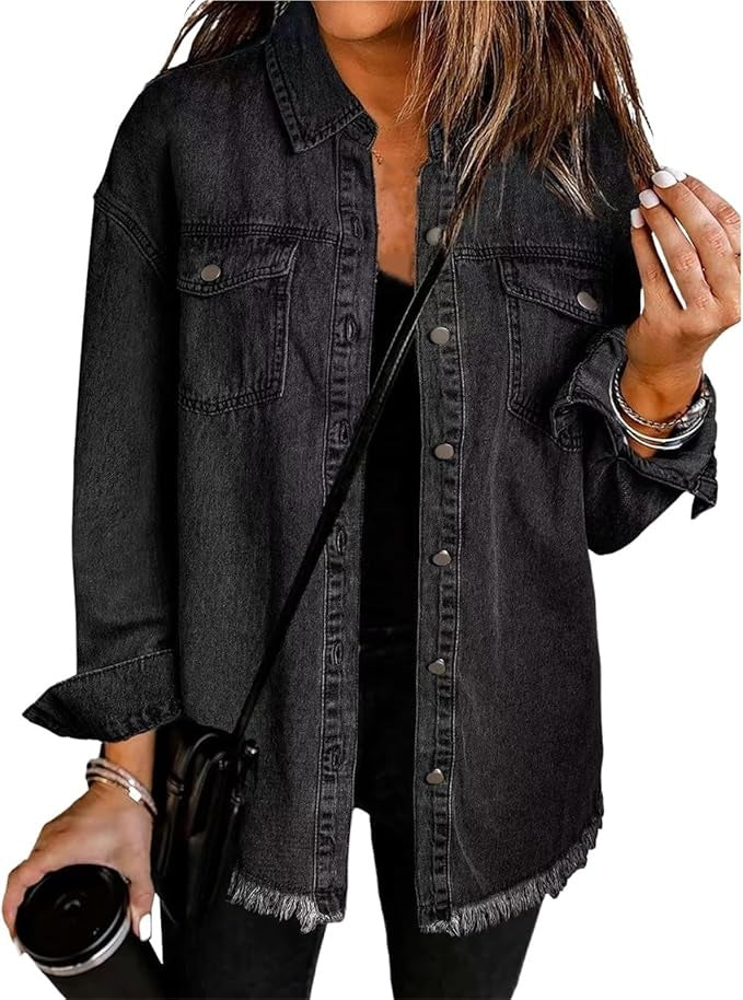 Carla | Camisa Vaquera Oversize Mujer Manga Larga Bolsillos