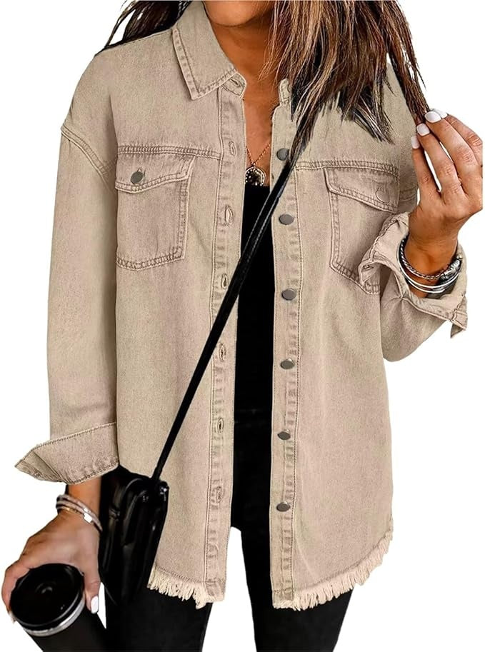 Carla | Camisa Vaquera Oversize Mujer Manga Larga Bolsillos