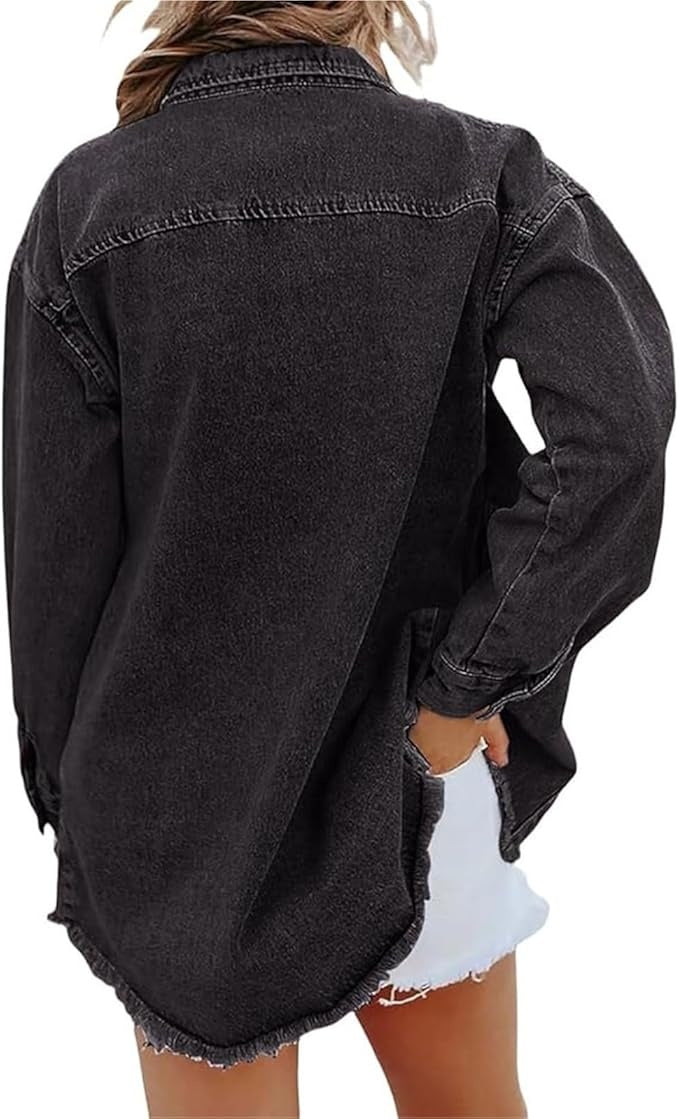 Carla | Camisa Vaquera Oversize Mujer Manga Larga Bolsillos