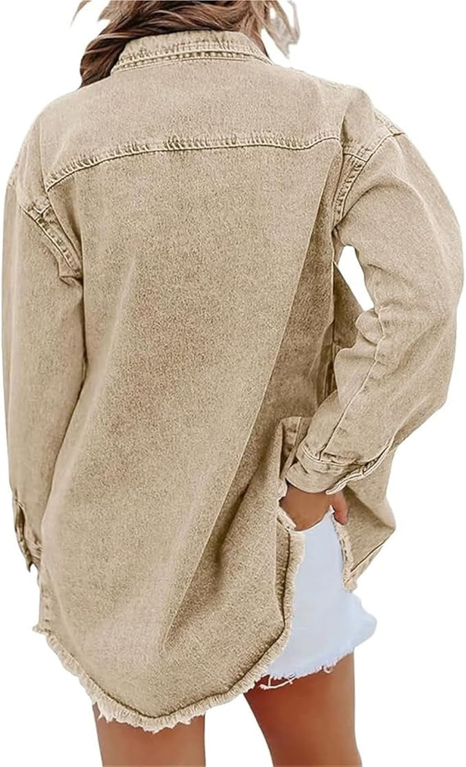 Carla | Camisa Vaquera Oversize Mujer Manga Larga Bolsillos