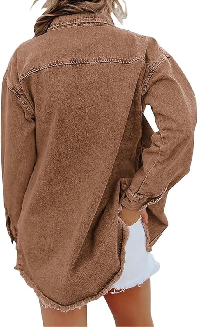 Carla | Camisa Vaquera Oversize Mujer Manga Larga Bolsillos