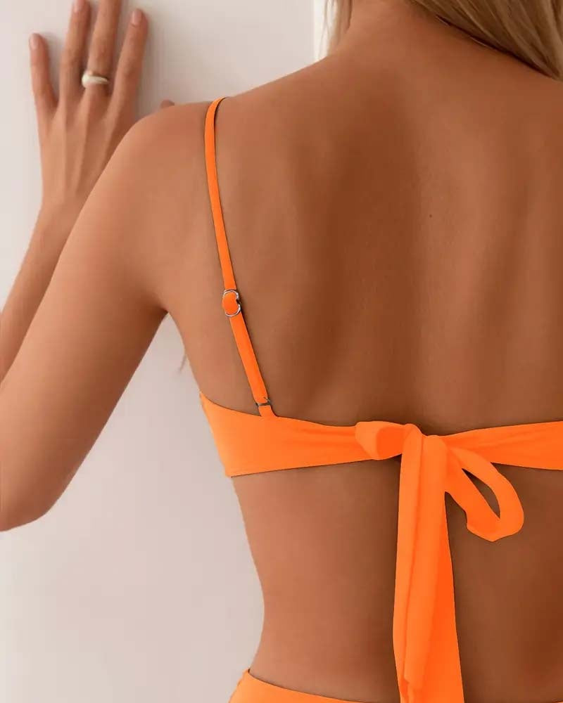 Carmen | Bikini Bandeau con Detalle Dorado Mujer Cintura Alta