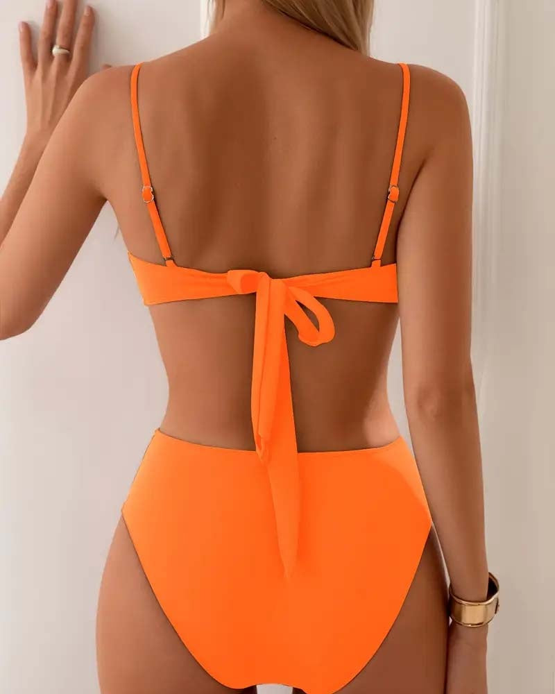 Carmen | Bikini Bandeau con Detalle Dorado Mujer Cintura Alta