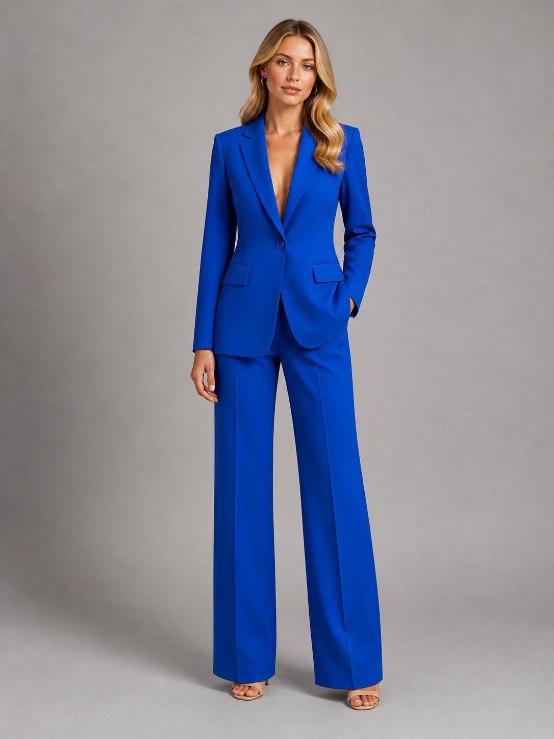 Catalina | Conjunto de Blazer Entallado y Pantalón de Traje Mujer Pierna Ancha