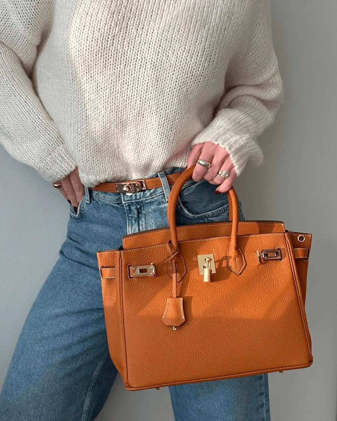 Cayetana | Bolso de Mano de Piel Mujer Asas Dobles Herrajes