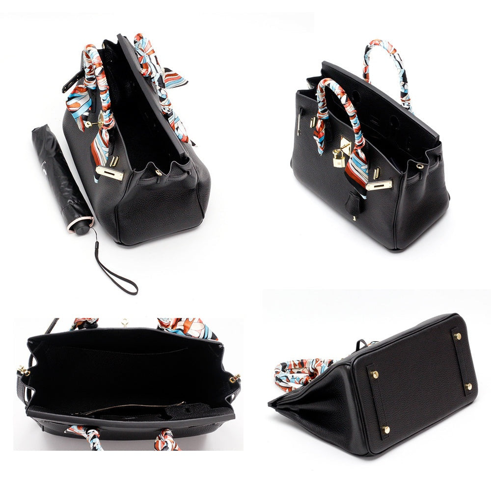 Cayetana | Bolso de Mano de Piel Mujer Asas Dobles Herrajes