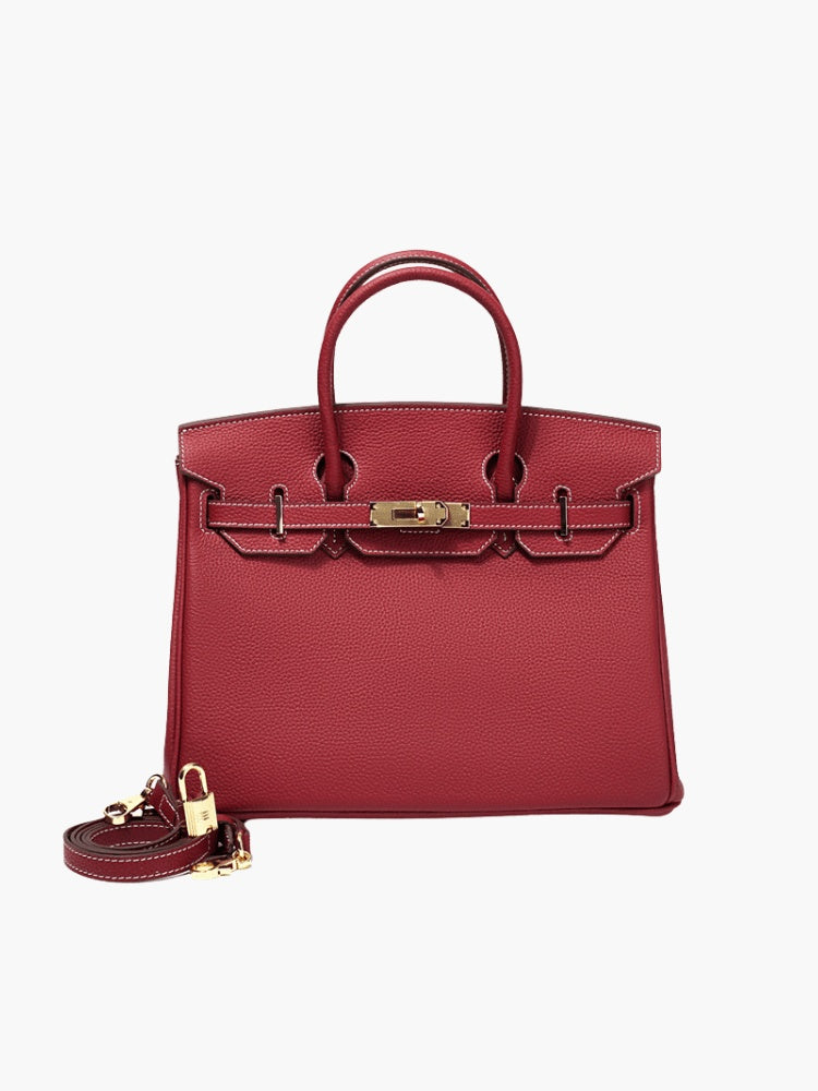 Cayetana | Bolso de Mano de Piel Mujer Asas Dobles Herrajes