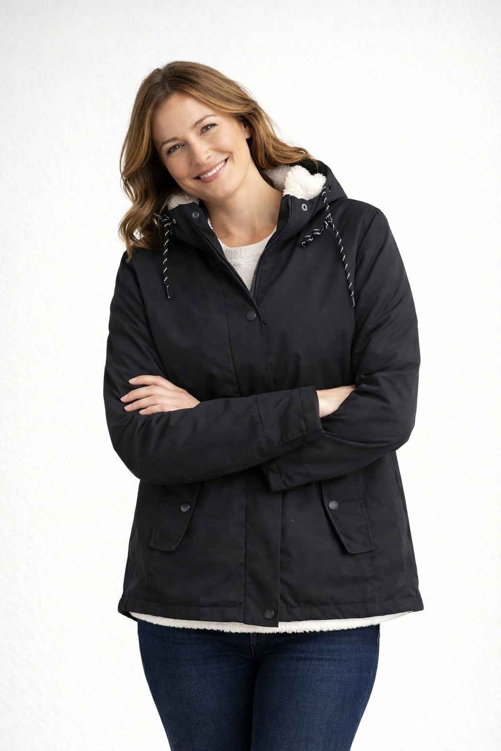 Cayetana | Chaqueta Impermeable con Forro Borreguito Mujer con Capucha