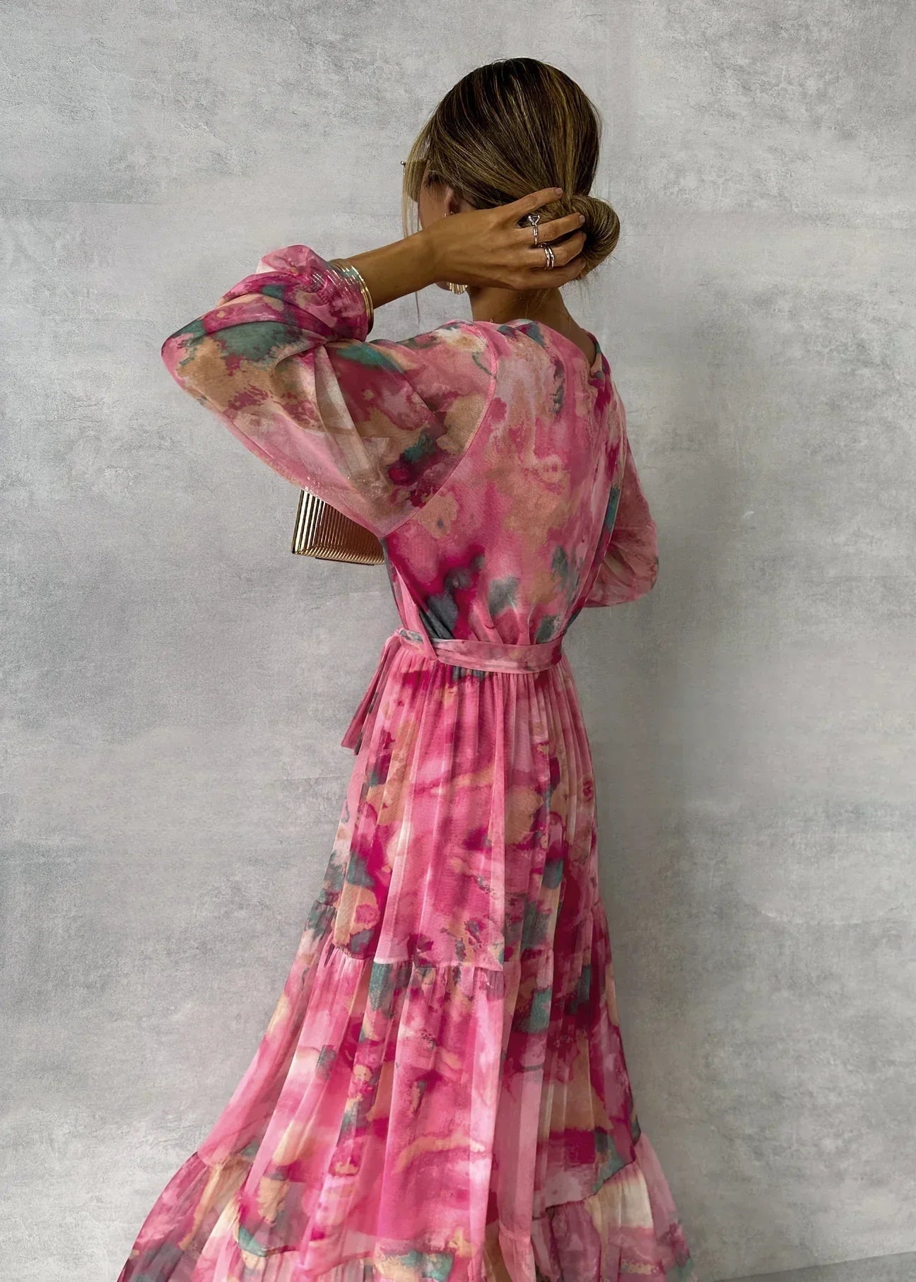 Cayetana | Vestido de Invitada de Invierno Manga Larga Mujer Estampado