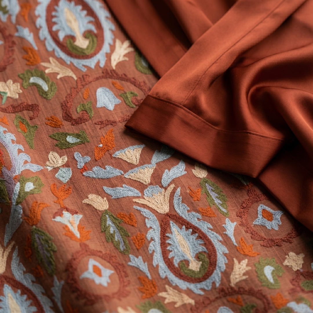 Cayetana | Vestido Invitada Invierno Midi Estampado Mujer con Duster a Juego