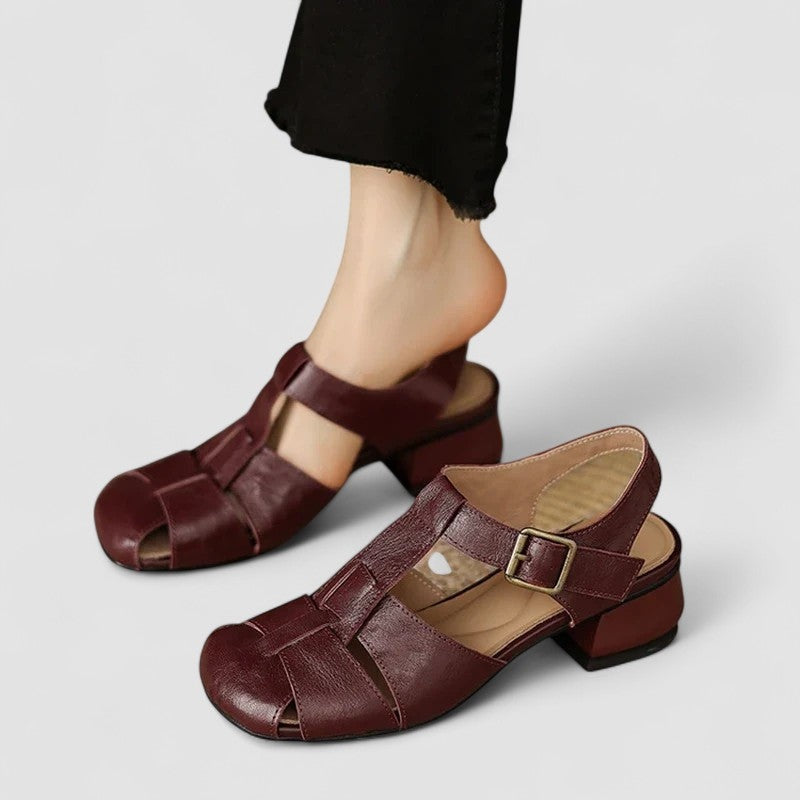 Celia | Mary Jane Shoes Mujer Piel Tacón Bloque Tiras