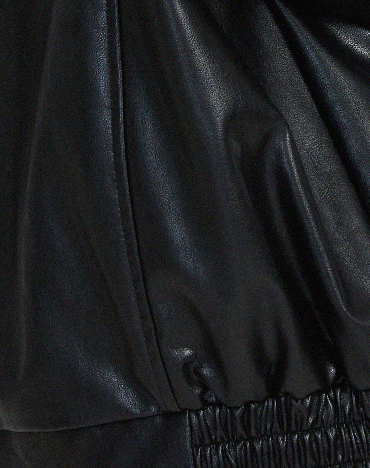 Chaqueta de Polipiel Oversize Mujer Cremallera Cuello Solapa