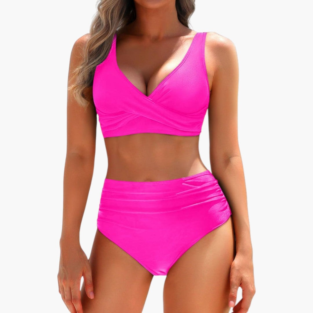 Claudia | Bikini de Cintura Alta Mujer Cruzado Dos Piezas