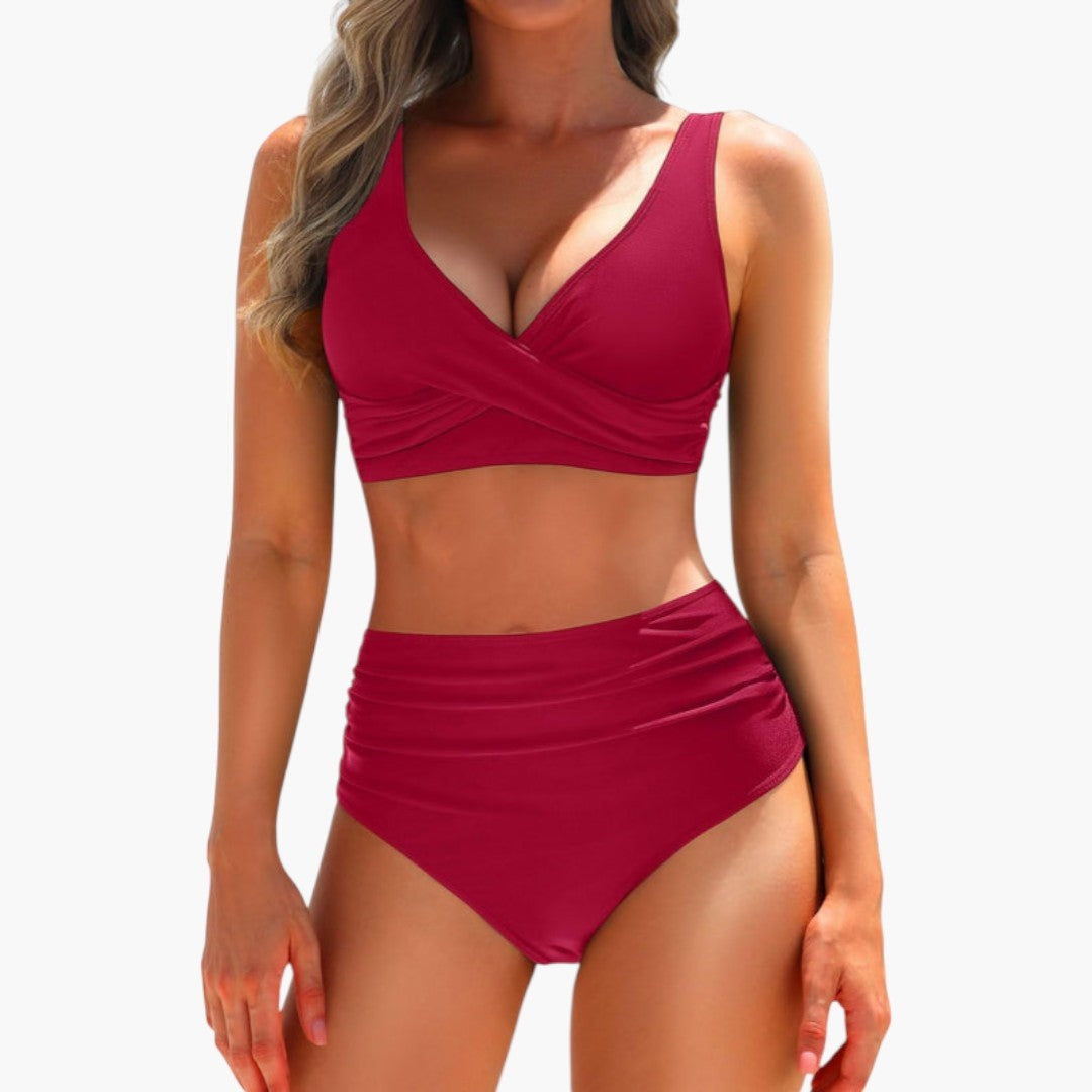 Claudia | Bikini de Cintura Alta Mujer Cruzado Dos Piezas