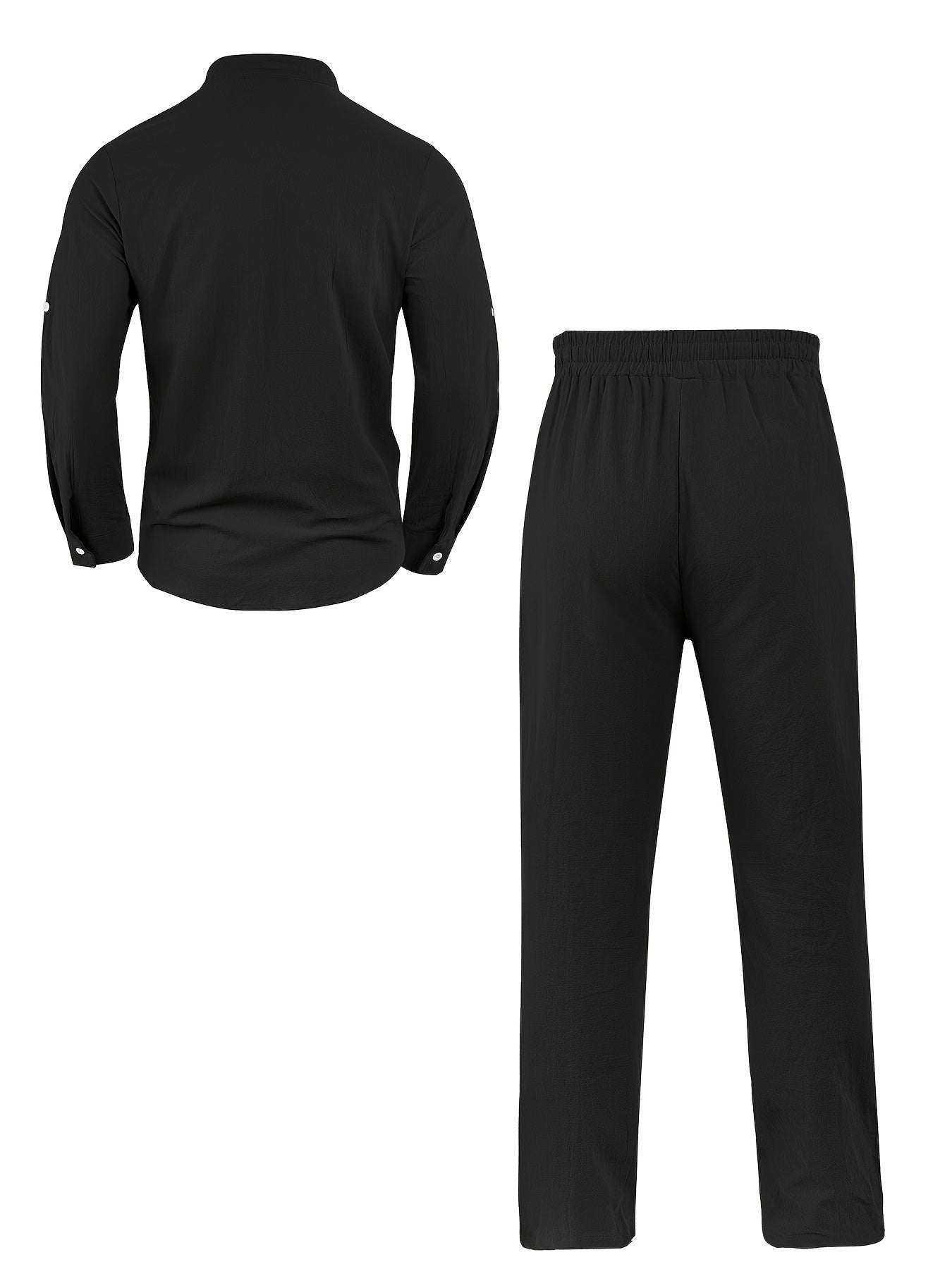 Conjunto Camisa de Lino de Manga Larga y Pantalón Hombre