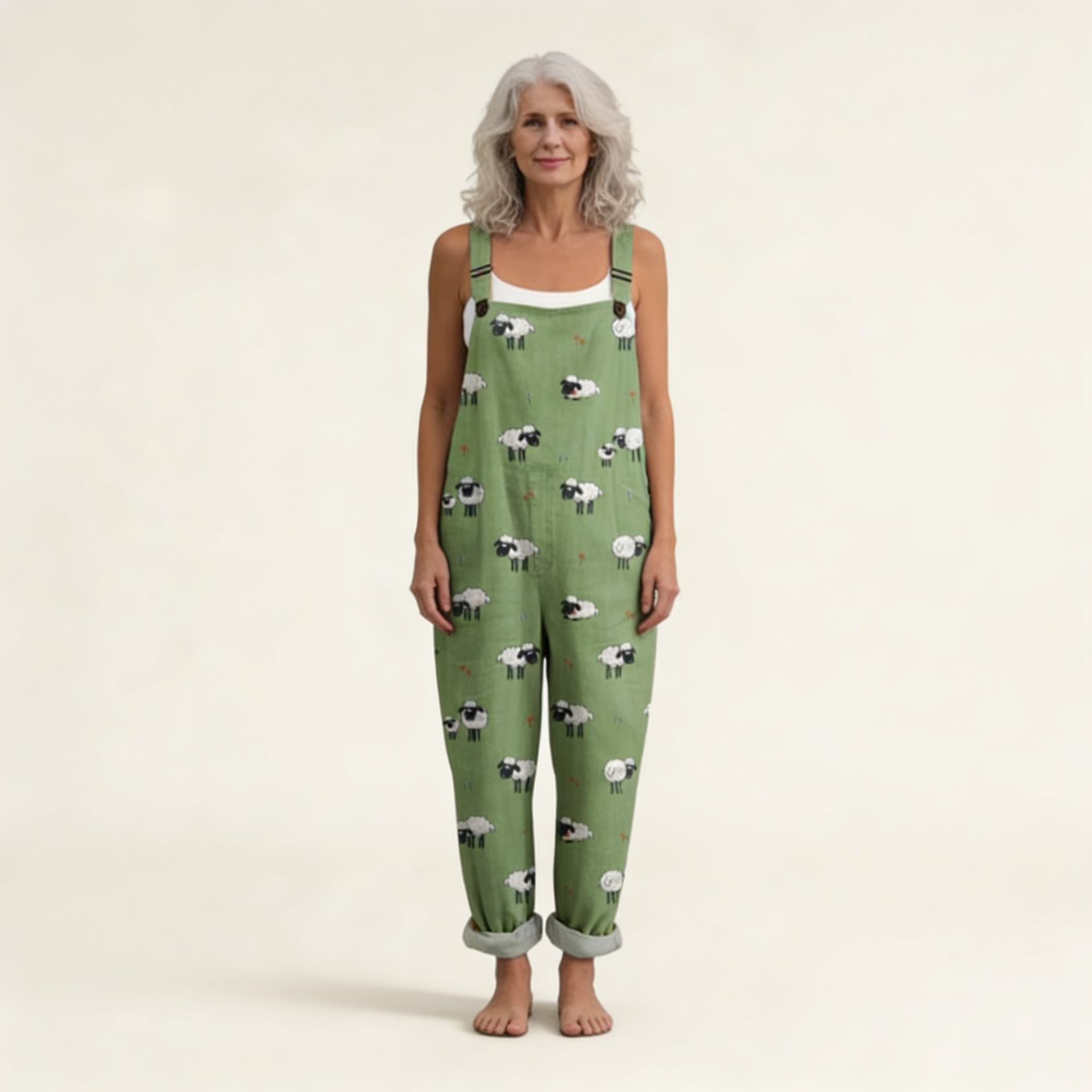 Consuelo | Mono Peto Estampado Casual Mujer Tirantes Ajustables