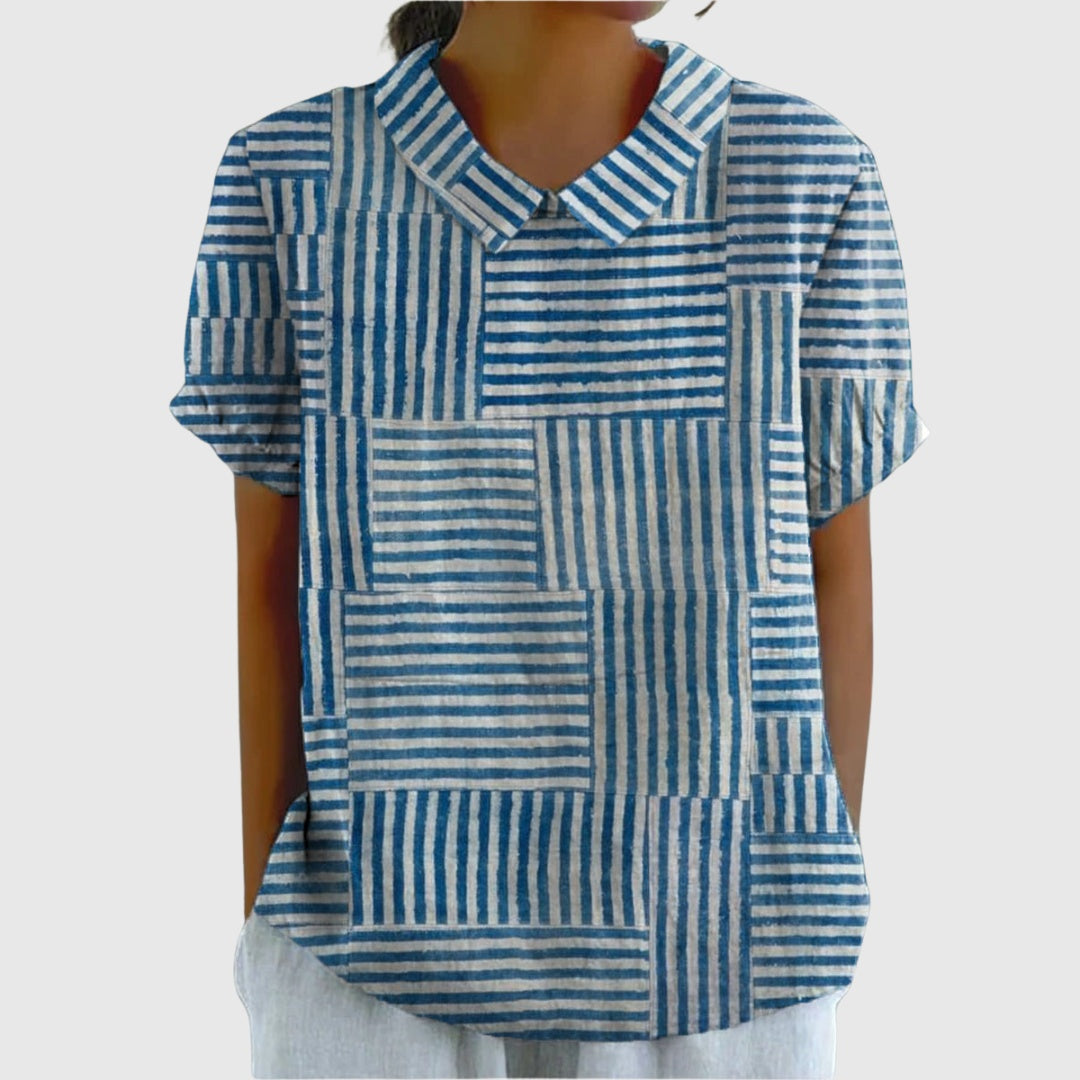 Covadonga | Camisa Oversize Estampada de Manga Corta Mujer