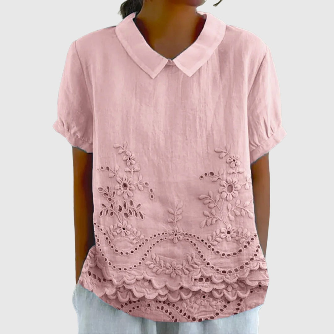 Covadonga | Camisa Oversize Estampada de Manga Corta Mujer